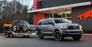 2022 Toyota Sequoia hauling a trailer in silver spring, MD