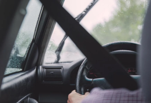 Person driving in rain in Silver Spring, MD