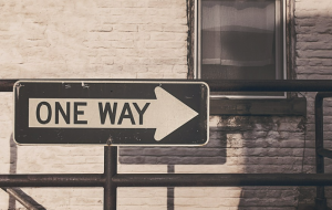 One way street sign in Silver Spring, MD