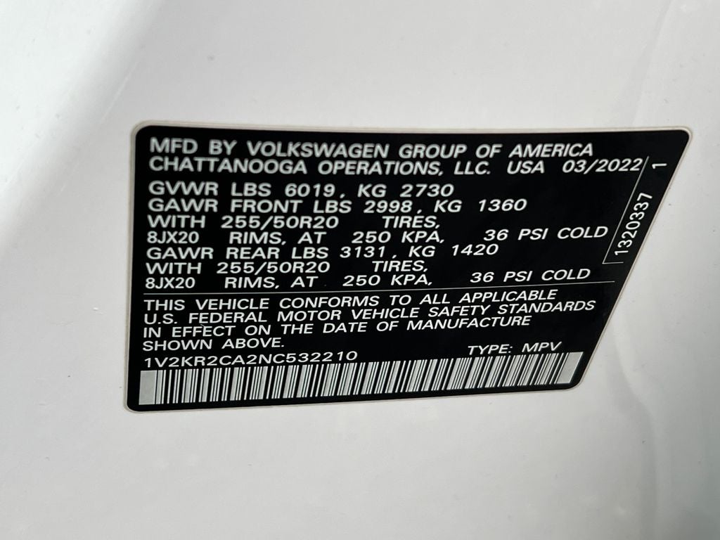 2022 Volkswagen Atlas 3.6L V6 SE w/Technology