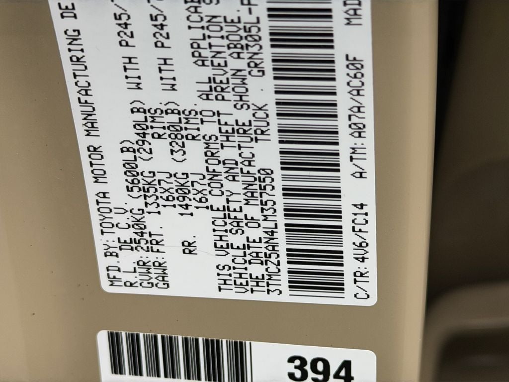 2020 Toyota Tacoma SR V6