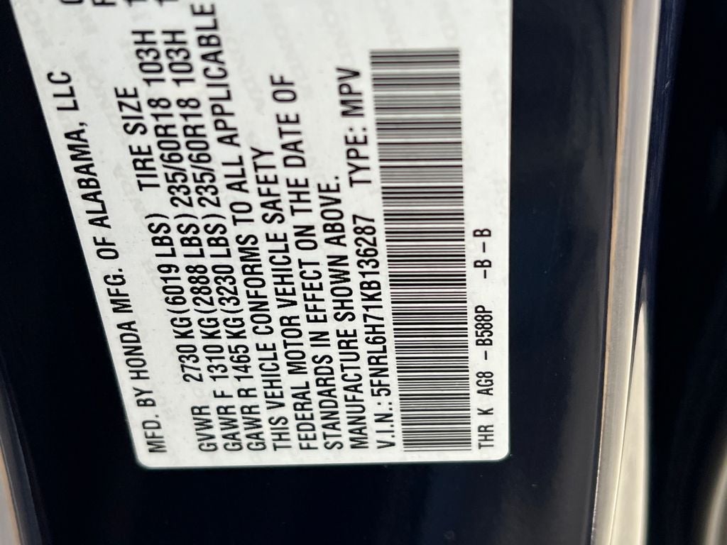 2019 Honda Odyssey EX-L w/Navigation and Rear Entertainment System