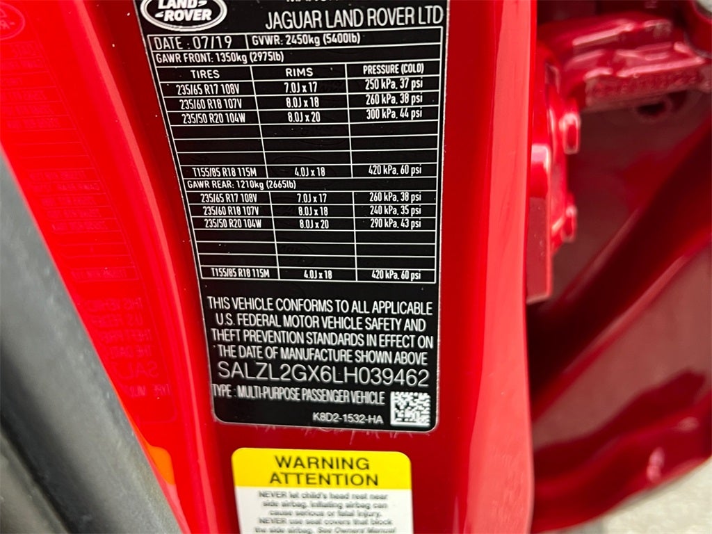 2020 Land Rover Range Rover Evoque R-Dynamic SE