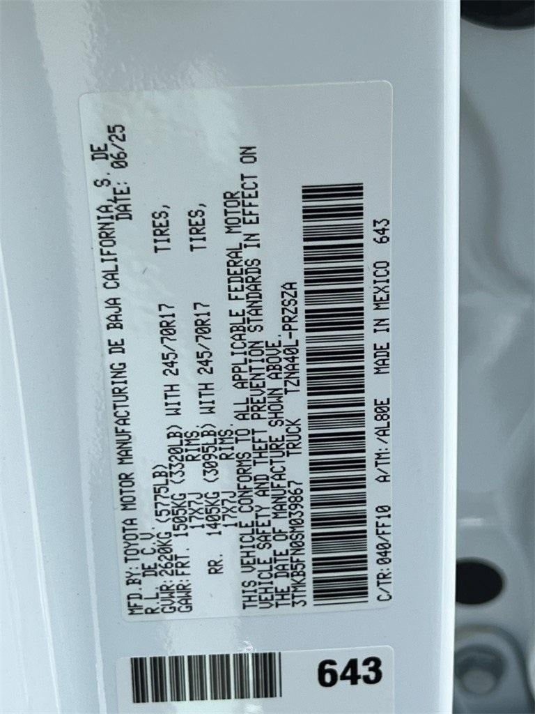 2025 Toyota Tacoma SR5