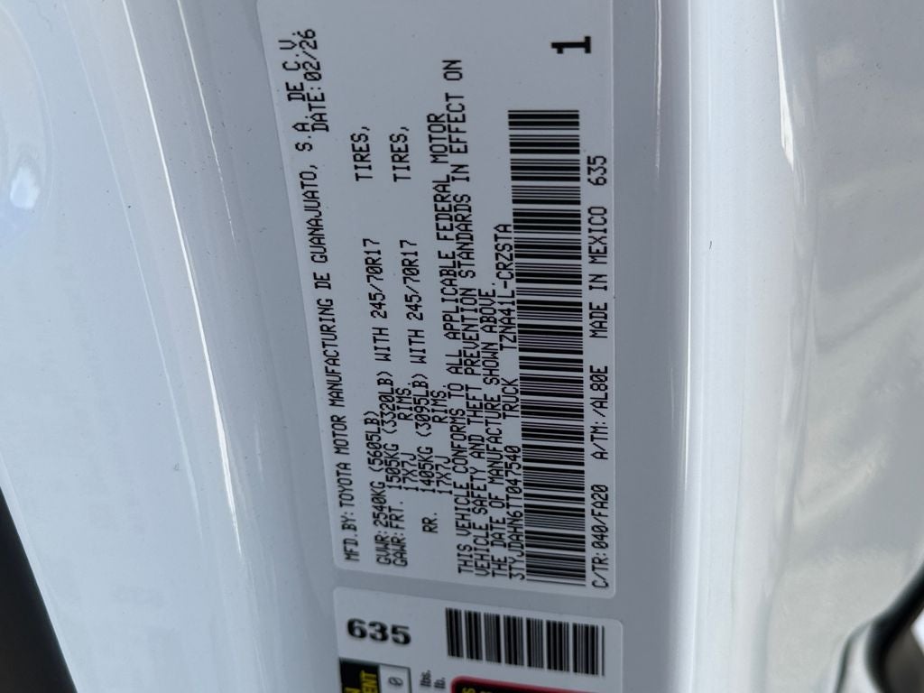 2026 Toyota Tacoma SR