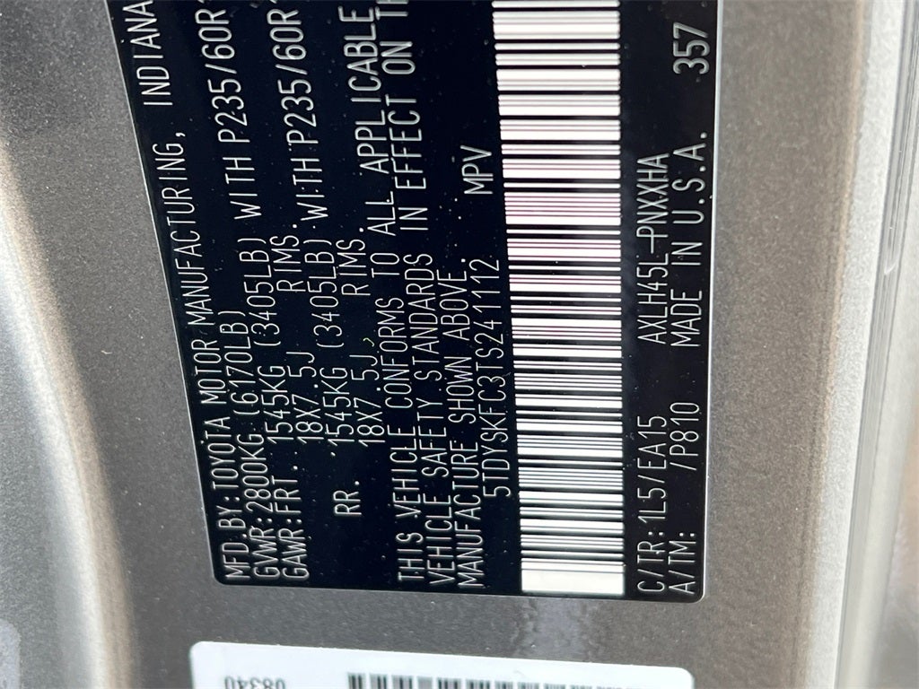 2026 Toyota Sienna XLE 7 Passenger